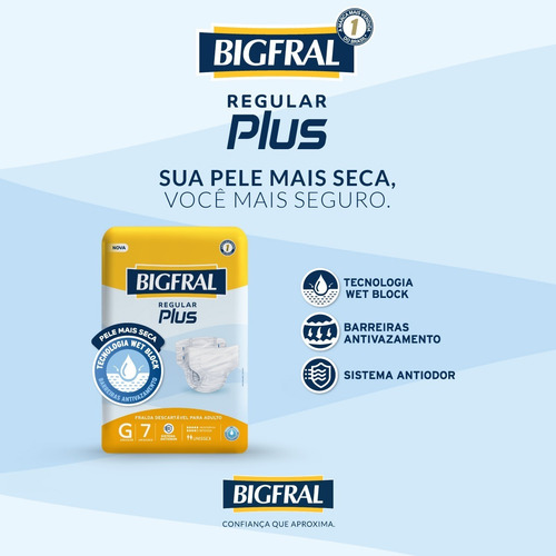 Imagem 3 de 5 de Fralda Bigfral Regular Plus Tamanho G - 7 Unidades