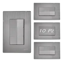 Comprar Placa 3 Apagadores Sencillos Acero Inoxidable Armada (10pz)