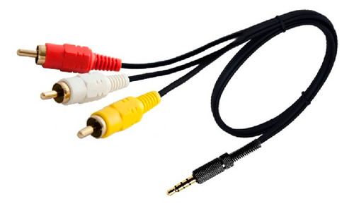 Cable Video Y Audio Estereo Jack 3.5 A 3 Rca De 2 Mts