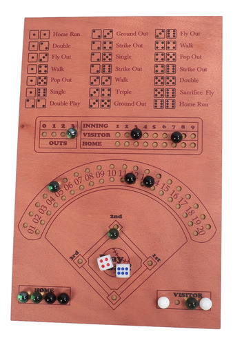 Simulador De Juego De Mesa De Dados De Béisbol De Madera