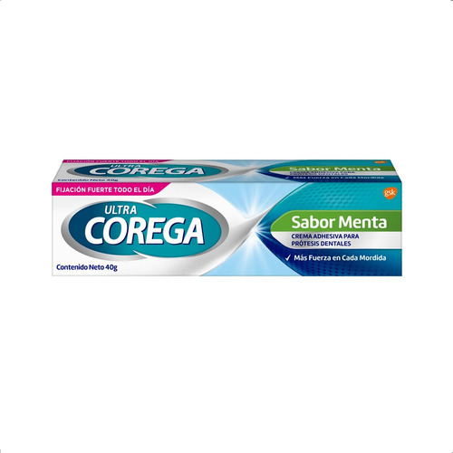 Corega Ultra X 40 Grs Sabor Menta Con Formula Ultra Adhesiva