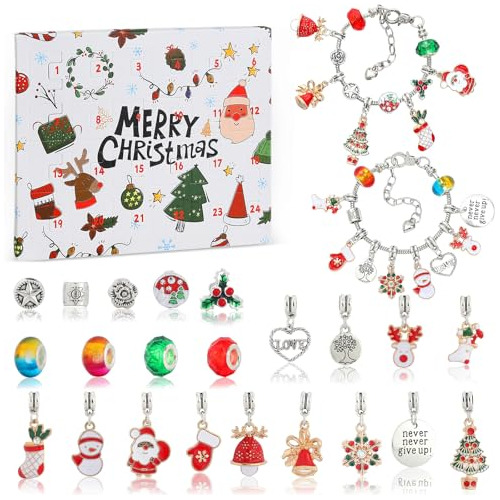24pcs Christmas Advent Calendar 2023 Decorations Bracel...