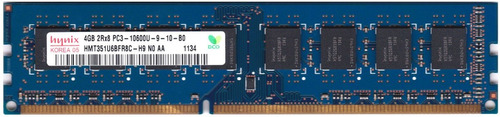 Memoria Ram 4gb Hynix Hmt351u6bfr8c-h9 Dimm Ddr3 Pc3-10600u (1333) Unbuf 1.5v 2rx8
