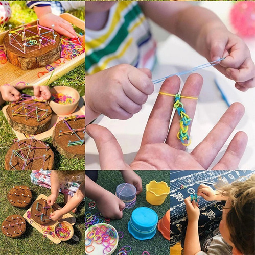 Maleta De Elásticos Coloridos Criativo Rainbow Loom Bands Cor Colorido Desenho Do Tecido Colorido