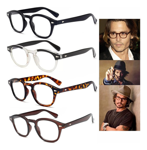 Gafas Johnny Depp Ópticas Celular, Pc, Filtro Luz Azul 
