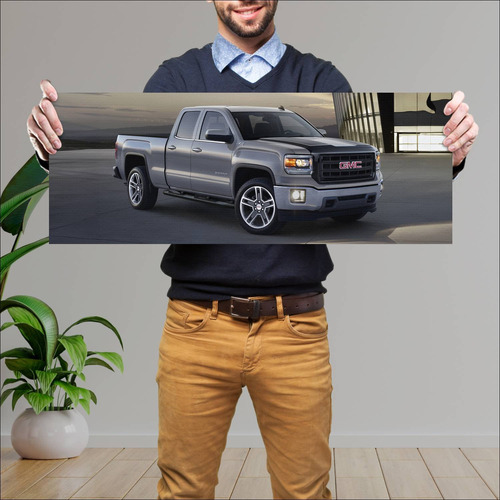 Cuadro 30x80cm Auto 2015 Gmc Sierra 1500 Sle Dou 20