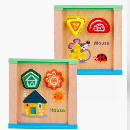 Caja De Motricidad Con Pizarra Montessori Juguete De Madera