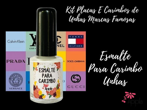 Imagem 4 de 8 de Kit Placas Carimbos Unhas Marcas Famosas Apipila A28