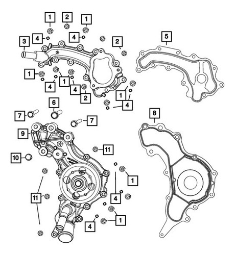 68214109ab Junta Bomba Agua Mopar Original Ram 1500 2020-22