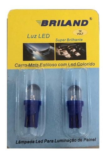 Imagem 3 de 3 de Lampada Led Pingo Lanterna E Painel T10 Azul Super Brilhante
