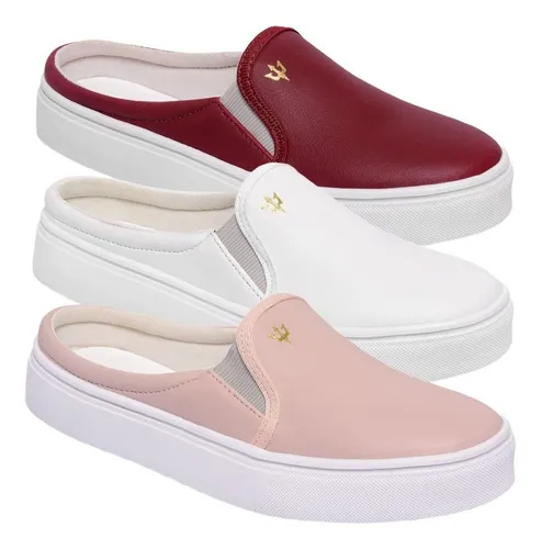 Kit T nis Mule Sapato Fechado F cil D Cal ar Babuche 3 Pares