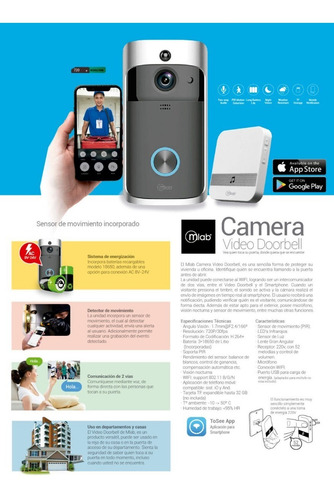 Cámara Wifi Video Portero Timbre Inalámbrico Mlab 8797 Full Cámara Wifi Video Portero Timbre Inalámbrico Mlab 8797 Full