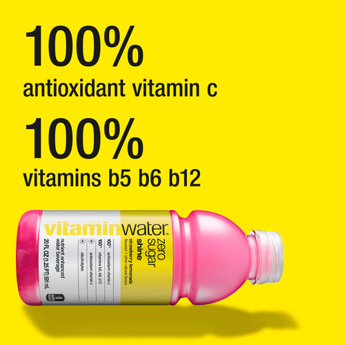 Vitaminwater Limonada De Fresa Agua Mejorada Botella 591 Ml