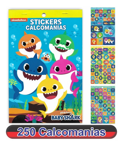Block De Stickers Calcomanias Baby Shark - Pingusblock