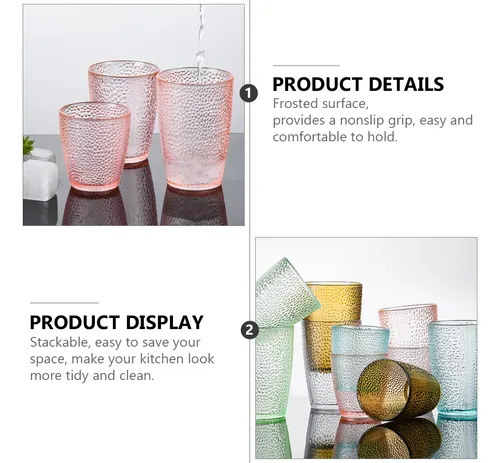 Taza De Agua Acrílica De Color Transparente, 5 Unidades, Taz