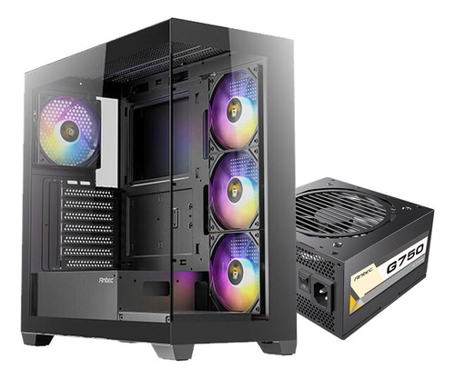 Combo De Gabinete Gamer Antec Cx300 Argb + Fuente De 750w Certificada 80 Plus - Compufan