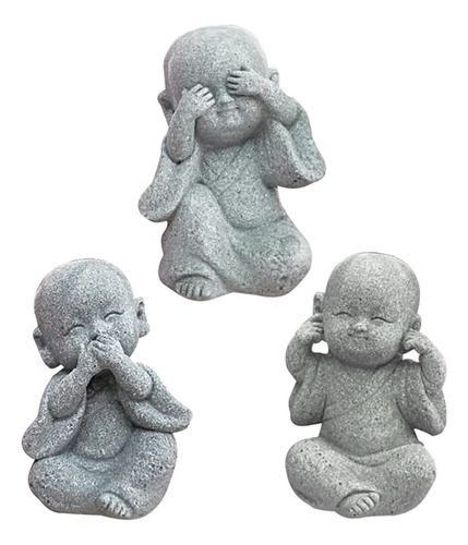 Estatuas De Monje Fityle De 3 Piezas, Pequeño Buda, Pequeño