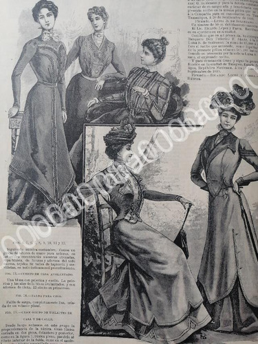 Gaceta Antigua De Modas 1898.   Paginas De La Moda 14
