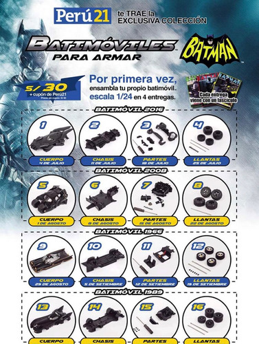 Colección Peru 21 , El Comercio Autos De Batman Para Armar