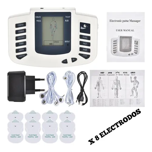 Masajeador Electrico Gimnasia Pasiva 8 Parches Gym Masajes