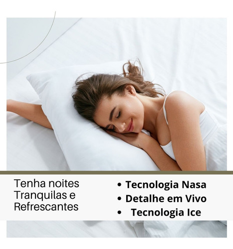 Travesseiro Nasa Ice Viscoelástico Anatômico E Antiácaros Cor Branco