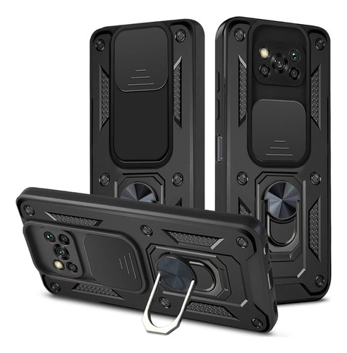 Funda Armor Ring Cubre Cámara Slide Para Poco X3 Nfc / Pro