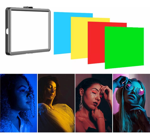 Combo 2 Tripodes Aro De Luz 26 Cm + Panel Fotografia Led Color Negro Veoquiero