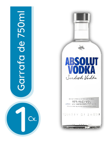 Garrafa De Vodka Absolut Original 750ml - 1 Unidade