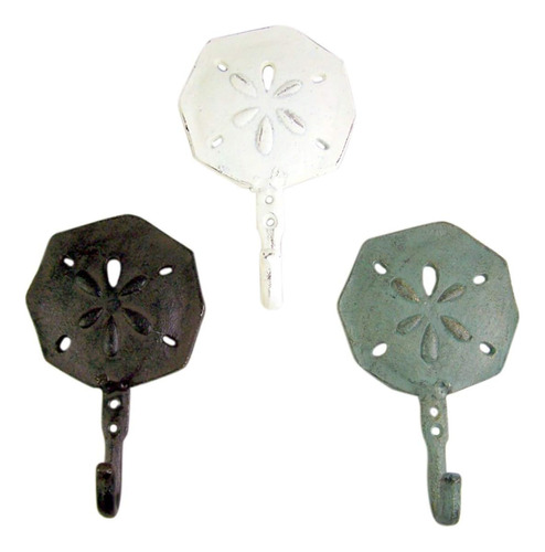 Gancho De Pared De Hierro Fundido Sand Dollar De 6 Pulgadas 