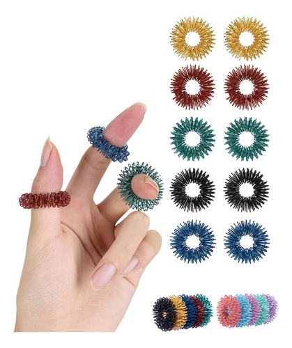 Anillos Sensoriales Mr. Pen Paquete De 10 Juguetes Ansiedad Tonos De Joya Talle