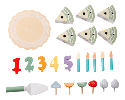Juguete De Pastel De Cumpleaños De Madera, Juego De