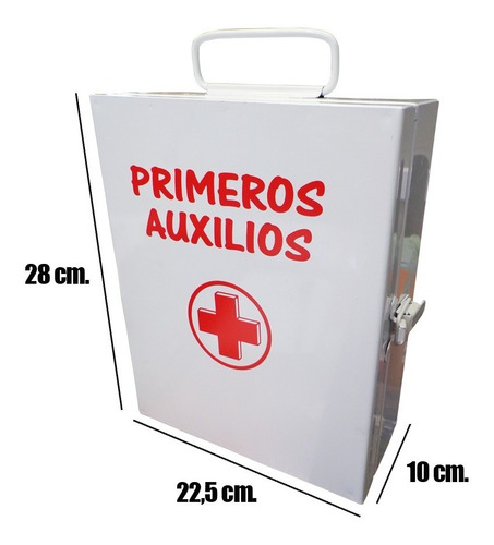 Caja Botiquín Primeros Auxilios Metálico 22,5 X 28 X 10 Cm.