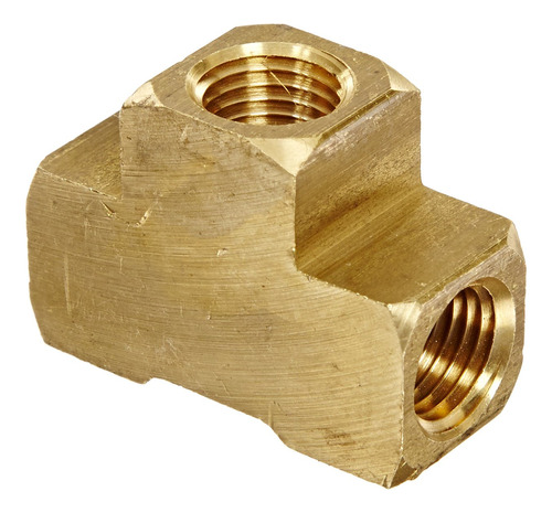 56101 Brass Pipe Fitting, Barstock Tee, 1/4  X 1/4  X 1...