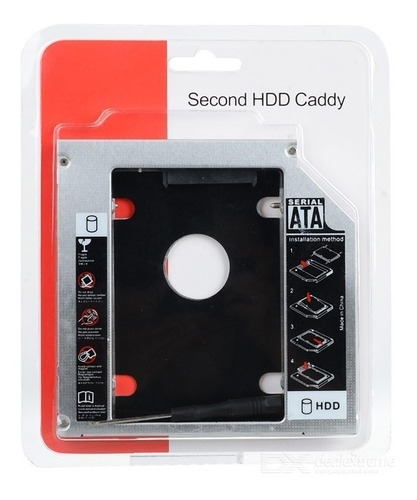 Imagen 2 de 6 de Caddy Segundo Disco Notebook Hdd Sata O Ssd Universal 9,5mm