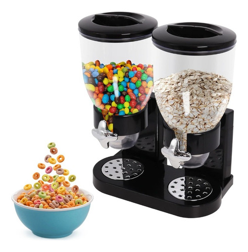 Dispensador Doble  Para Cereales, Avena, Frutos Secos