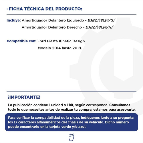 Imagen 2 de 7 de Kit Amortiguadores Delanteros Ford Fiesta 14/19 Original