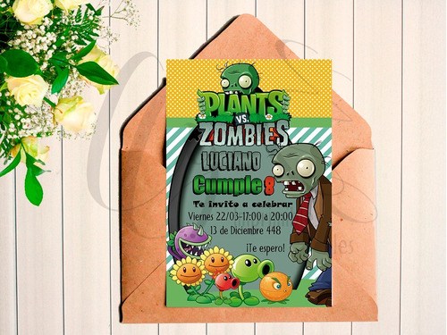 Mini Kit Imprimible Plantas Vs Zombies Pers+ Inv Digital