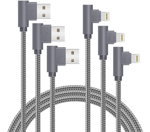 Set De 3 Cables De Carga Para iPhone - Grises 6 Pies