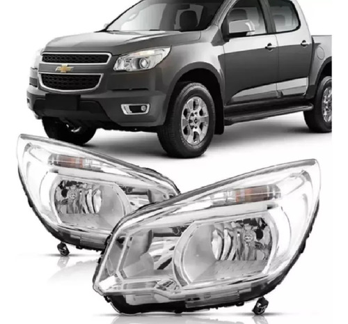Farol S10 2012 A 2019 Lt S/ Projetor Duplo Mascara Cromada