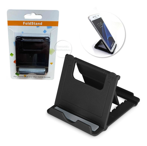 Suporte Celular Tablet D Mesa Dobrável Compacto Preto Dz-902