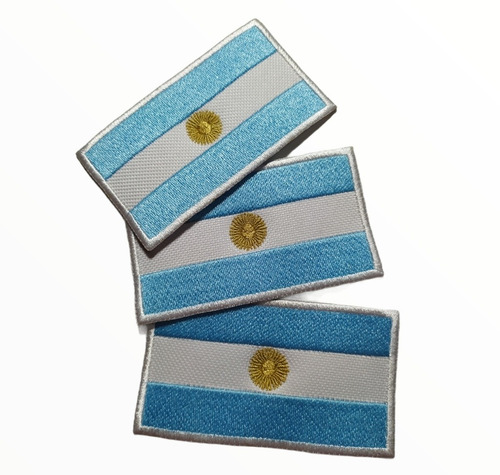 Imagen 2 de 2 de Parches Bandera Argentina Bordada P/ Coser Calidad Premium