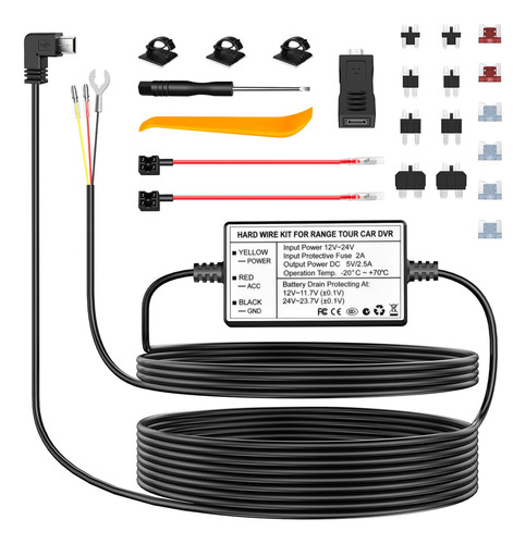 Range Tour Dash Cam Hardwire Kit Mini Usb, 12 V-24 V A 5 V 2