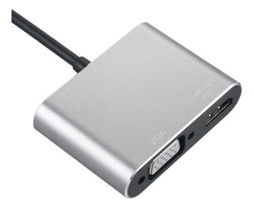 Imagem 2 de 9 de 4-em-1 Hub Tipo-c Para Hd Vga Adaptador Usb Tipo-c Multiport