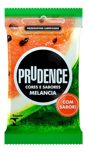 Imagem 1 de 1 de Preservativo C S Melancia Com 3 Unidades Prudence