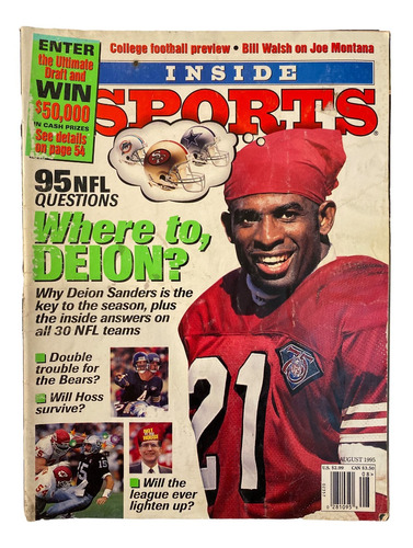 Revista Inside Sports Agosto 1995 Nfl Deion Sanders 49ers