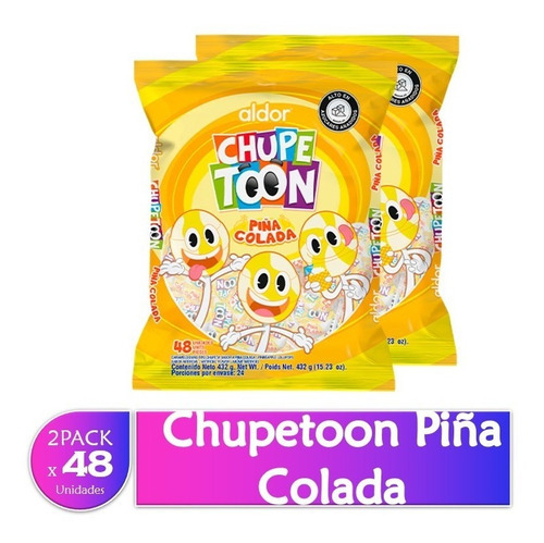 Chupeta Chupetoon Piña Colada 2 Paquetes X48 Uds