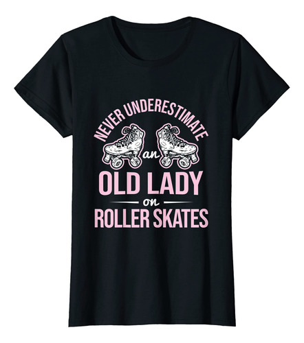 Old Lady On Roller Derby - Camiseta De Patinaje Sobre Ruedas