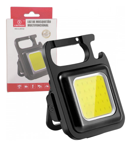 Lanterna Portátil Usb Com Mosquetão E Abridor De Garrafas