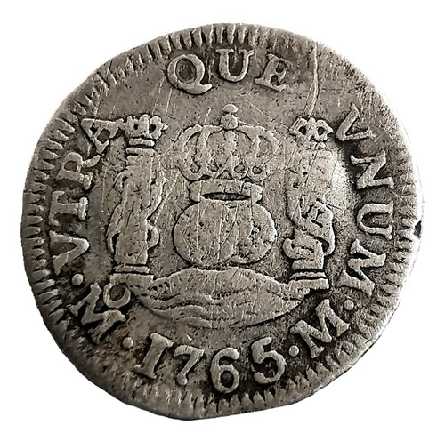 Moneda 1/2 Real Plata Del Año 1765 Columnaria