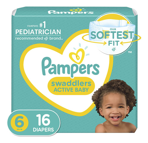 Pampers Pañales Swaddlers Talla 6, 16 Unidades